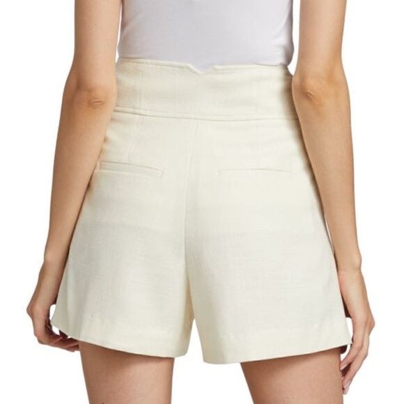 NWT Veronica Beard Alicia High-Rise Shorts Off White Sz 0 retail $ 348.00 - Picture 3 of 12